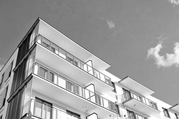 Modern, lüks apartman. Siyah ve beyaz.