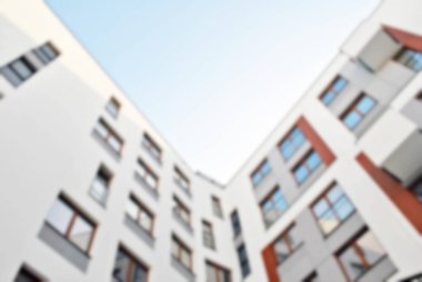 bulanık modern bina cam duvar