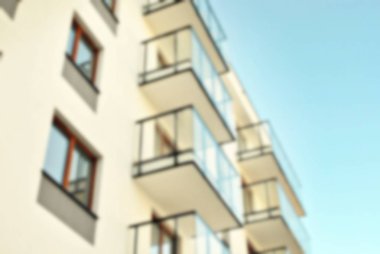 bulanık modern bina cam duvar