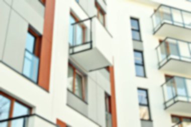 bulanık modern bina cam duvar