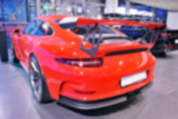 Sudda bild av bil i showroom användning för bakgrund — Stockfoto