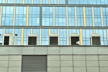 Modern bina. Camdan yapılmış modern ofis binası.