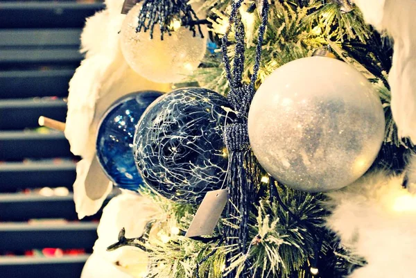 Christmas Decoration Background Retro Filter Effect — Stock Photo, Image
