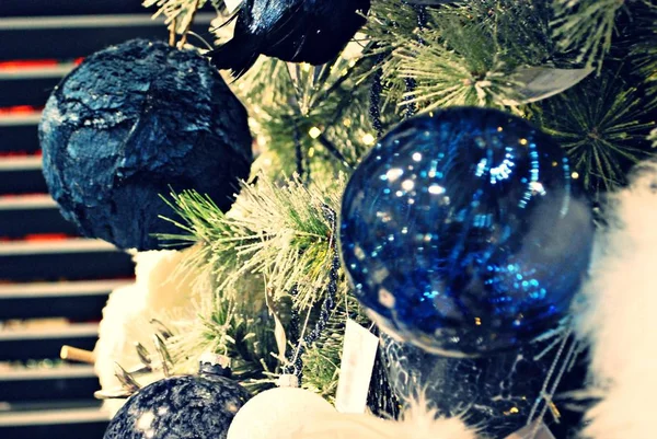 Kerstmis Decoratie Achtergrond Retro Filtereffect — Stockfoto