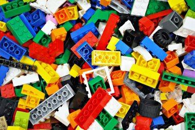 Renkli oyuncak tuğla arka plan