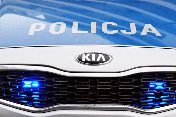 Warschau Polen Dezember 2017 Kia Seed Poliert Polizeiauto Der Stadtstraße — Stockfoto