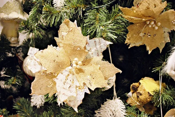 Decoração Natal Fundo Decoração Para Festa Férias — Fotografia de Stock