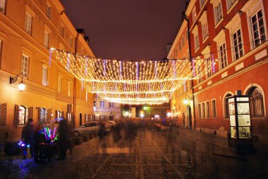Açık havada Noel süsleri Varşova Street