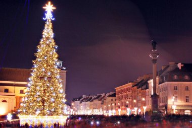 Açık havada Noel süsleri Varşova Street
