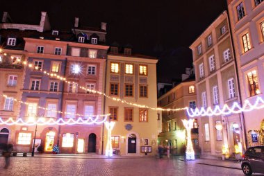Açık havada Noel süsleri Varşova Street