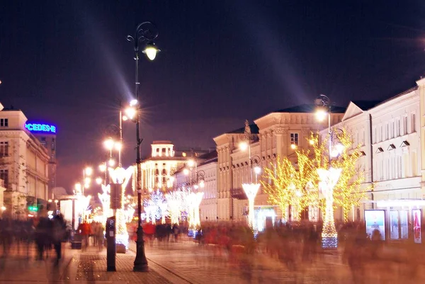 Decorações Natal Livre Rua Warsaws — Fotografia de Stock