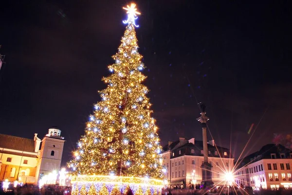 Рождественские Украшения Улице Warsaws — стоковое фото