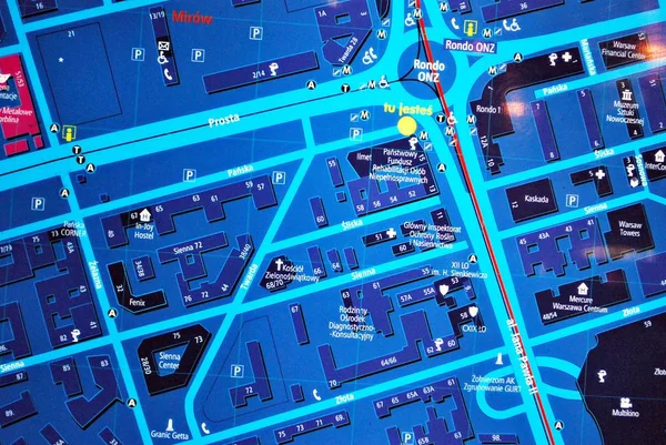 Gecede Genel Açık Sokak Haritası — Stok fotoğraf