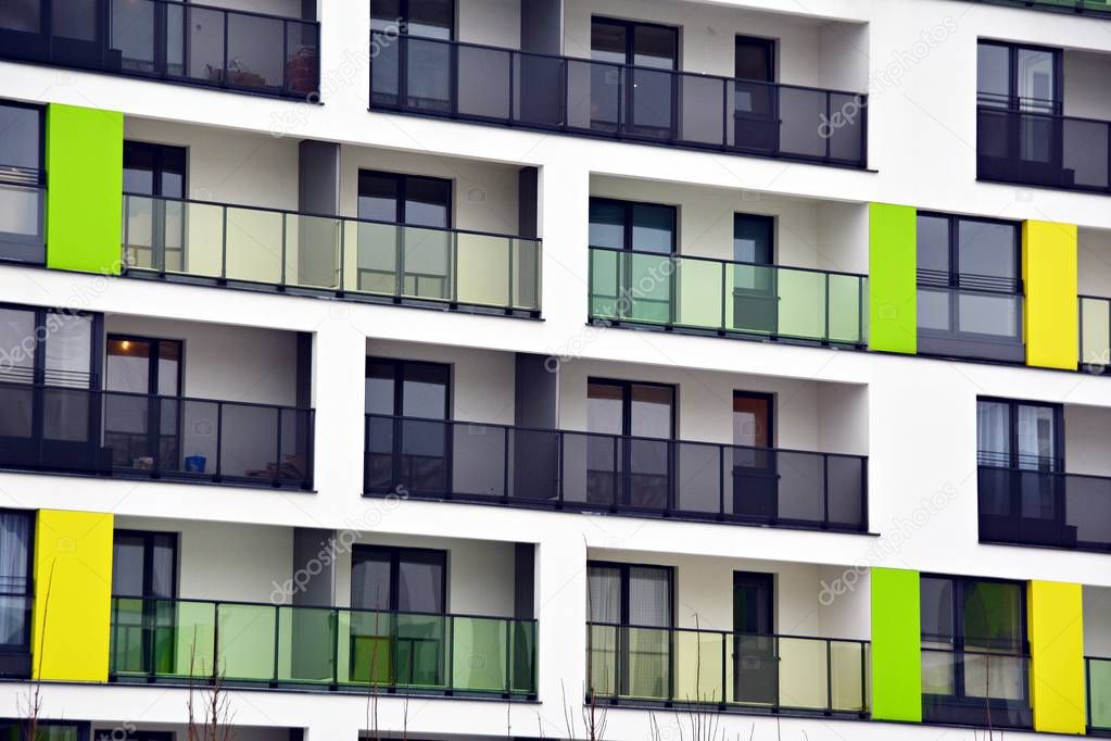 Facade of a modern apartment building