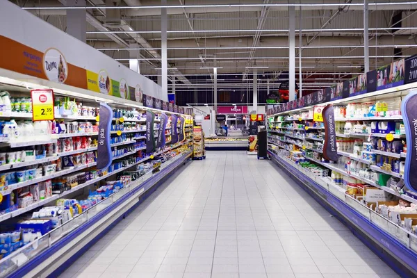 Warschau Polen Januari 2018 Winkelcentrum Tesco Polczynska — Stockfoto