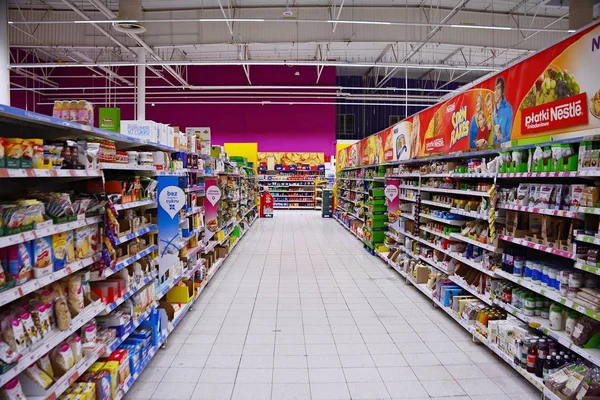 Warschau Polen Januari 2018 Winkelcentrum Tesco Polczynska — Stockfoto