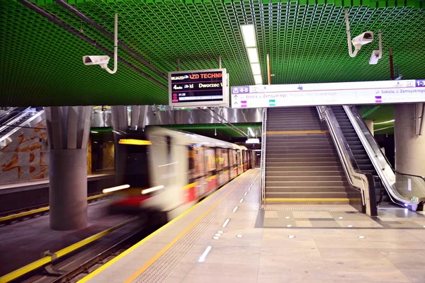 Варшава Польша Января 2018 Second Line Warsaw Subway System Интерьер — стоковое фото