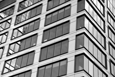 Modern ofis binası. Modern binanın mimari detaylar. Siyah ve beyaz.