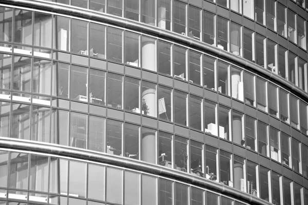 Modern Office Building Architectural Details Modern Building Black White — Stock Photo, Image