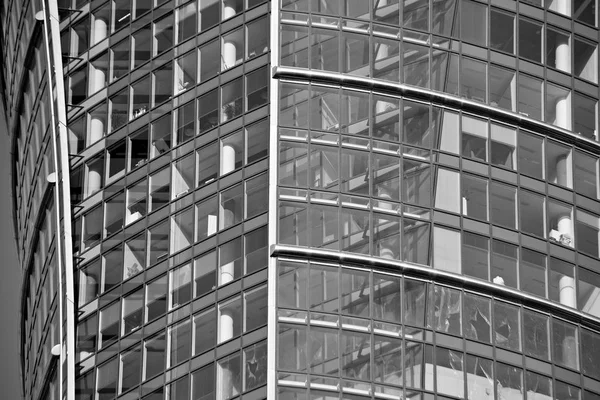 Modern Office Building Architectural Details Modern Building Black White — Stock Photo, Image