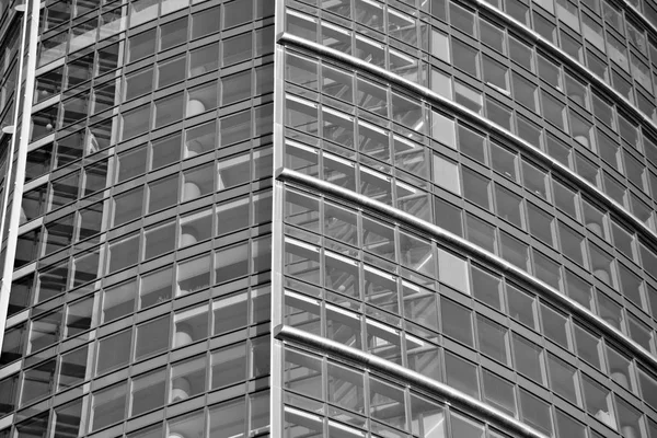 Modern Office Building Architectural Details Modern Building Black White — Stock Photo, Image