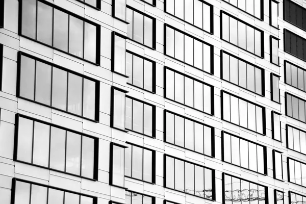 Edifício Escritórios Moderno Detalhes Arquitetônicos Edifício Moderno Preto Branco — Fotografia de Stock