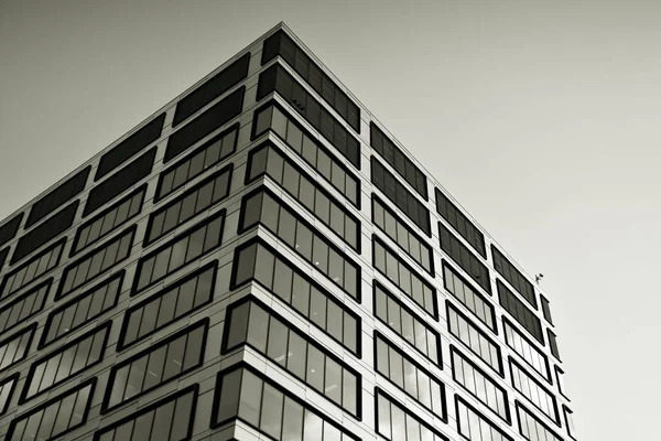 Moderno Edificio Oficinas Detalles Arquitectónicos Del Edificio Moderno Blanco Negro — Foto de Stock