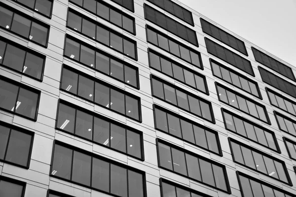 Modern Office Building Architectural Details Modern Building Black White — Stock Photo, Image