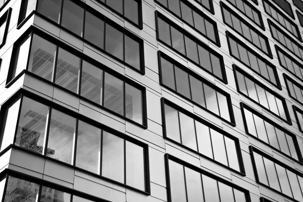 Immeuble Bureaux Moderne Détails Architecturaux Bâtiment Moderne Noir Blanc — Photo