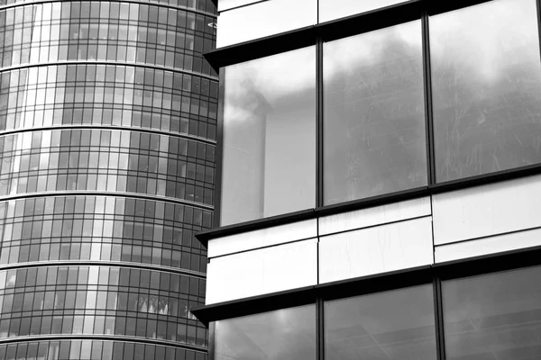 Moderno Edificio Oficinas Detalles Arquitectónicos Del Edificio Moderno Blanco Negro — Foto de Stock
