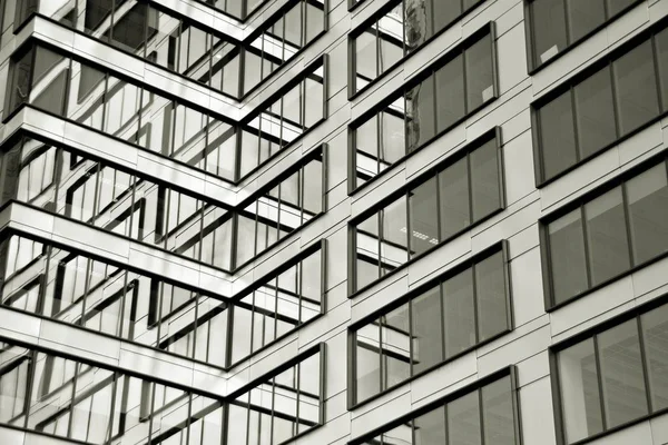 Modern Kantoorgebouw Architecturale Details Van Modern Gebouw Zwart Wit — Stockfoto