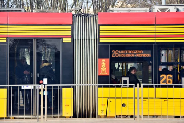 Warschau Polen Februar 2018 Tram Ist Sehr Nützlich Öffentlichen Verkehr — Stockfoto