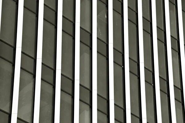 Immeuble Bâtiment Commercial Extérieur Bâtiment Noir Blanc — Photo