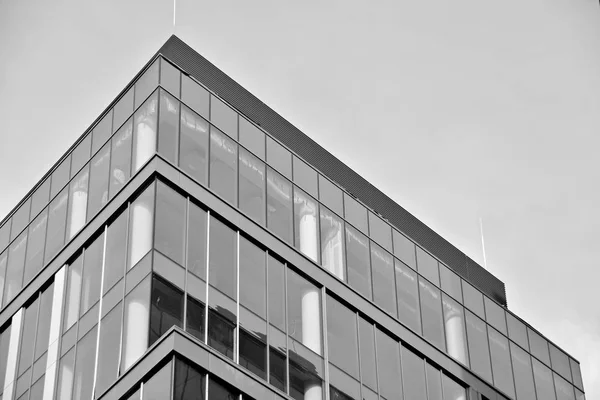 Immeuble Bâtiment Commercial Extérieur Bâtiment Noir Blanc — Photo