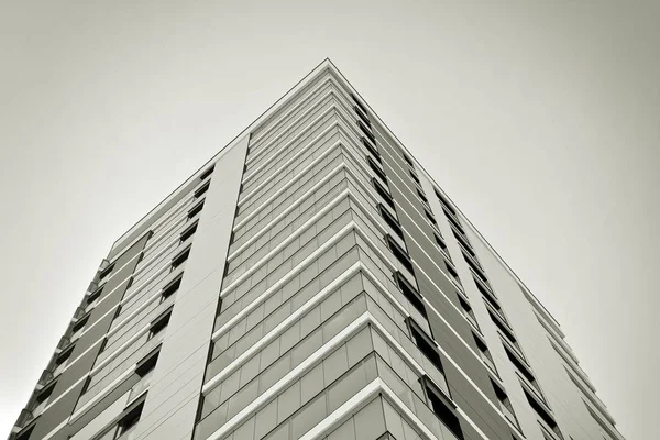 Fachada Moderno Edificio Apartamentos Blanco Negro — Foto de Stock