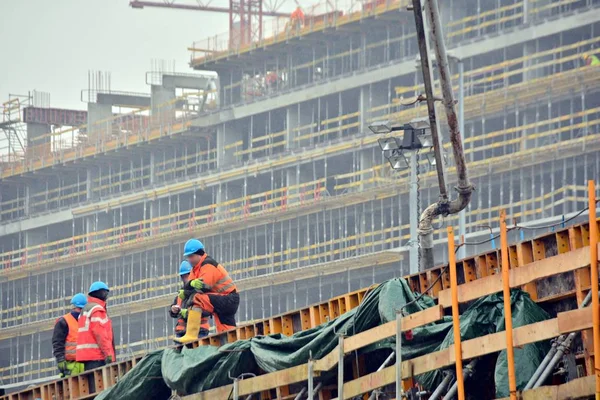 Trabajadores Construcción Ciudad — Foto de Stock