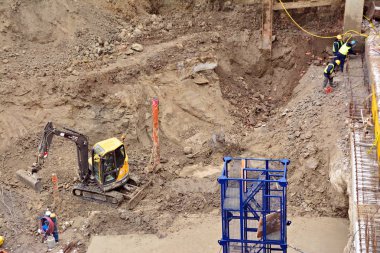 Varşova, Polonya. 16 Şubat 2018.Construction Varso yer ofis binası