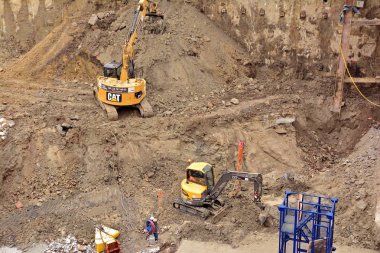 Varşova, Polonya. 16 Şubat 2018.Construction Varso yer ofis binası