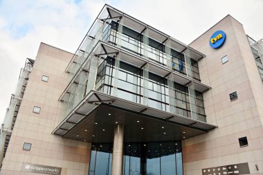 Varşova, Polonya. 16 Şubat 2018. Merkez özel televizyon Tvn istasyonu. Amerikan grup Discovery Communications Tvn sahibidir