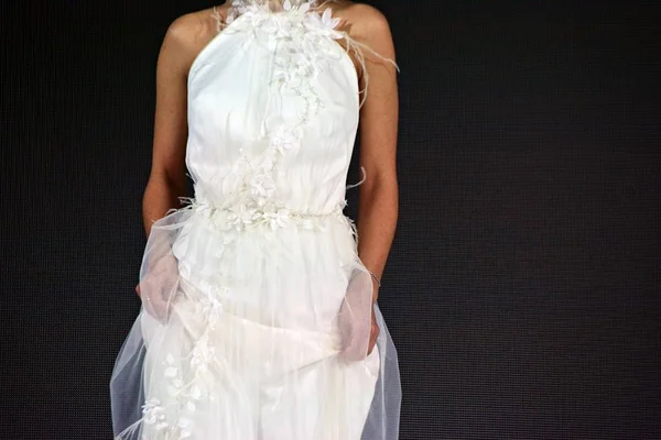 Hermoso Vestido Novia Primer Plano — Foto de Stock