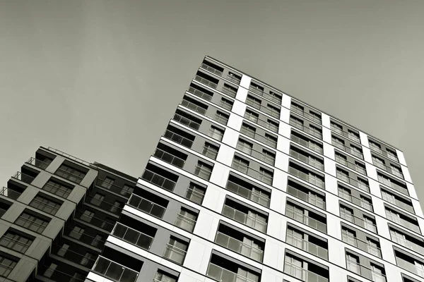 Détail Nouvel Immeuble Moderne Noir Blanc — Photo