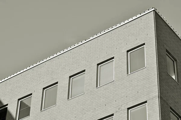 Las Paredes Cristal Del Edificio Oficinas Fondo Negocios Blanco Negro —  Fotos de Stock