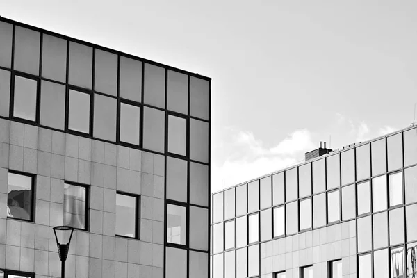 Paredes Vidro Edifício Escritório Contexto Negócios Preto Branco — Fotografia de Stock