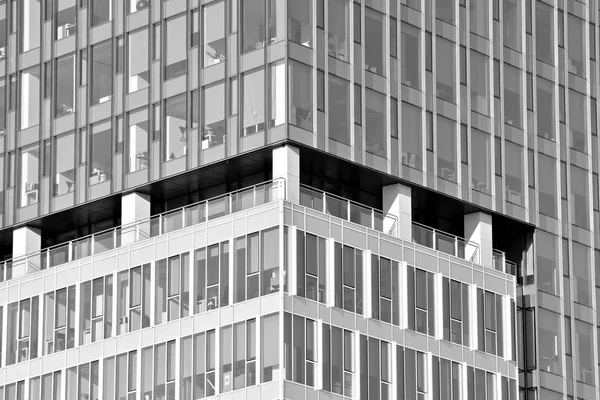 Glass Walls Office Building Business Background Black White — Stock Photo, Image