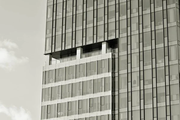 Glass Walls Office Building Business Background Black White — Stock Photo, Image