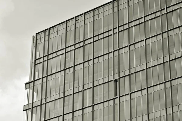 Skleněné Stěny Kancelářské Budovy Obchodní Zázemí Černá Bílá — Stock fotografie