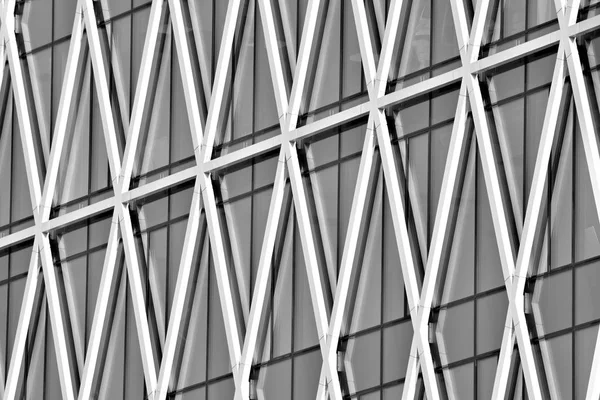 Glass Walls Office Building Business Background Black White — Stock Photo, Image