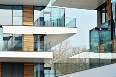 Yeni bir modern apartman detay