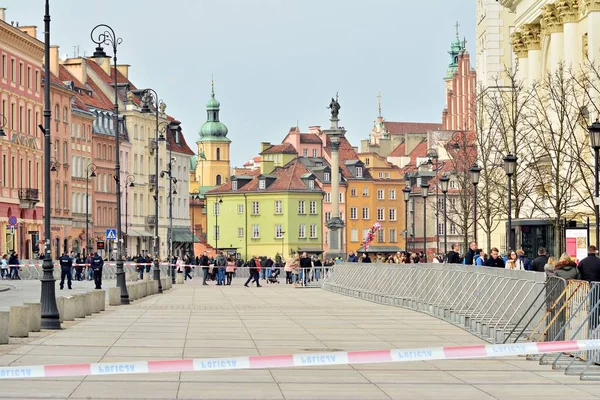 Varsovia Polonia Marzo 2018 Preparación Para Otra Conmemoración Del Accidente — Foto de Stock