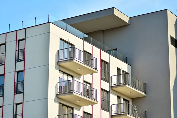 Detail Van Een Moderne Appartement Nieuwbouw — Stockfoto